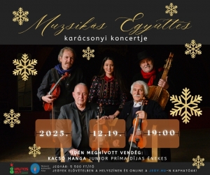 Muzsik&aacute;s egy&uuml;ttes kar&aacute;csonyi koncertje 2025. december 19. 19.00